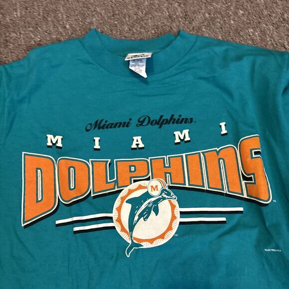 Miami Dolphins vtg '92 Single Stitch Helmet t shirt Salem Sportswear Medium +1 - Picture 6 of 9